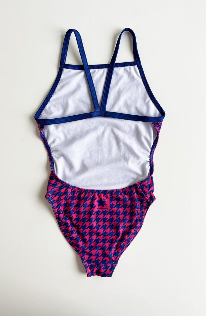HOUNDSTOOTH Pink 100%PL Pro-cut Swimsuit